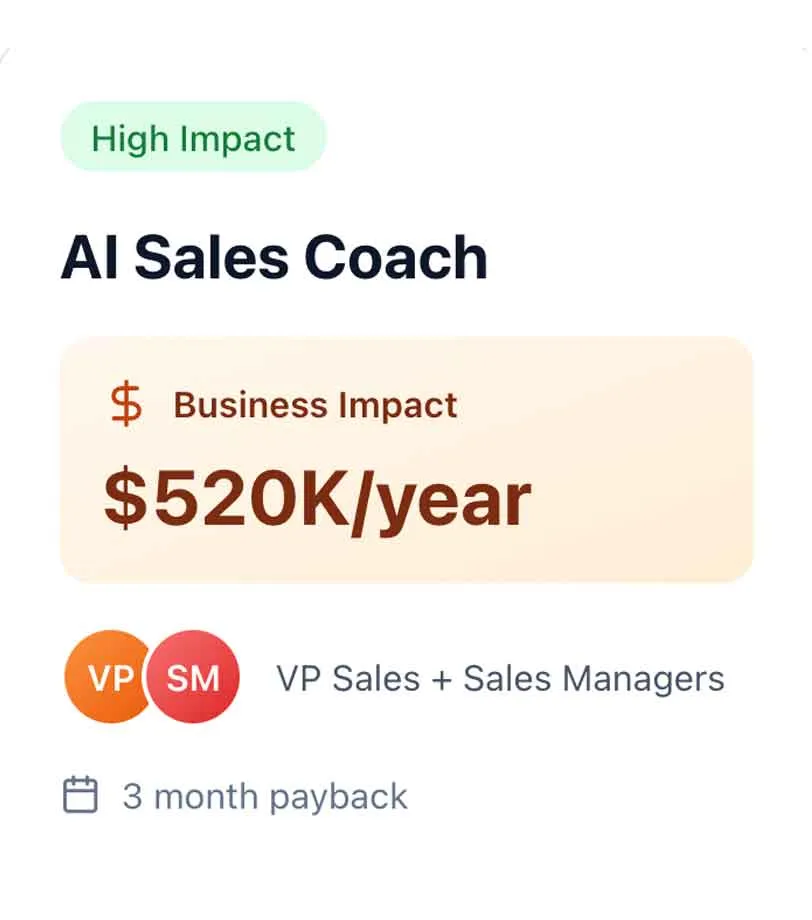 Cadre AI deep dive card showing the AI Sales Coach agent